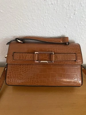 ZARA WOMEN NWT MINI RUSSET ORANGE ANIMAL PRINT CITY BAG WITH GOLD BUCKLE  - Bild 1 von 4