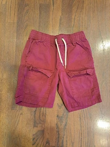 Cat & Jack Boys' Cargo Shorts Flexible Drawstring Waist - Burgendy - Size 8 - Picture 1 of 3