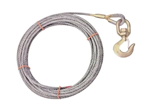 Stahlkern Windenschnur 7/16" x 150 Fuß mit drehbarem Haken Riegel Abschleppen Kabel USA ® - Bild 1 von 9