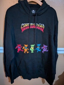 Grateful Dead Dancing Bears Black Hoodie Sweatshirt Size 3X - Picture 1 of 3
