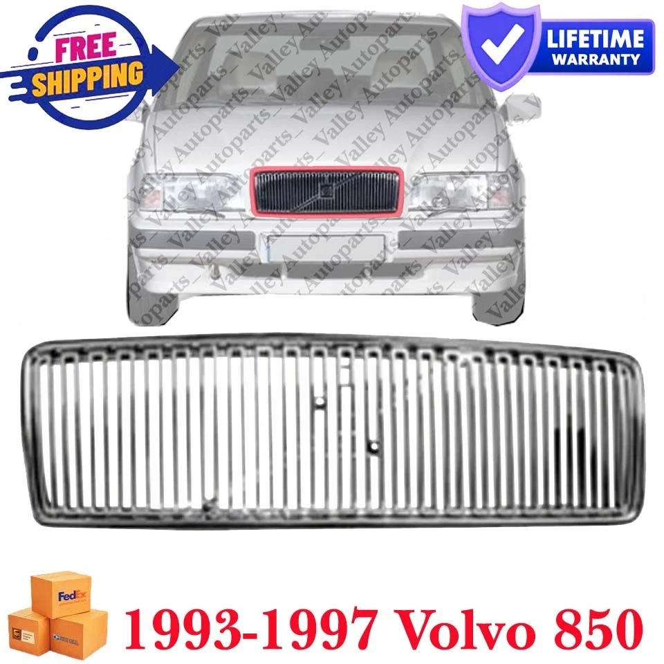 New Front Silver Grille Fits For 1993-1997 Volvo 850 Plastic VO1200105 6811281 - Image 1 of 2