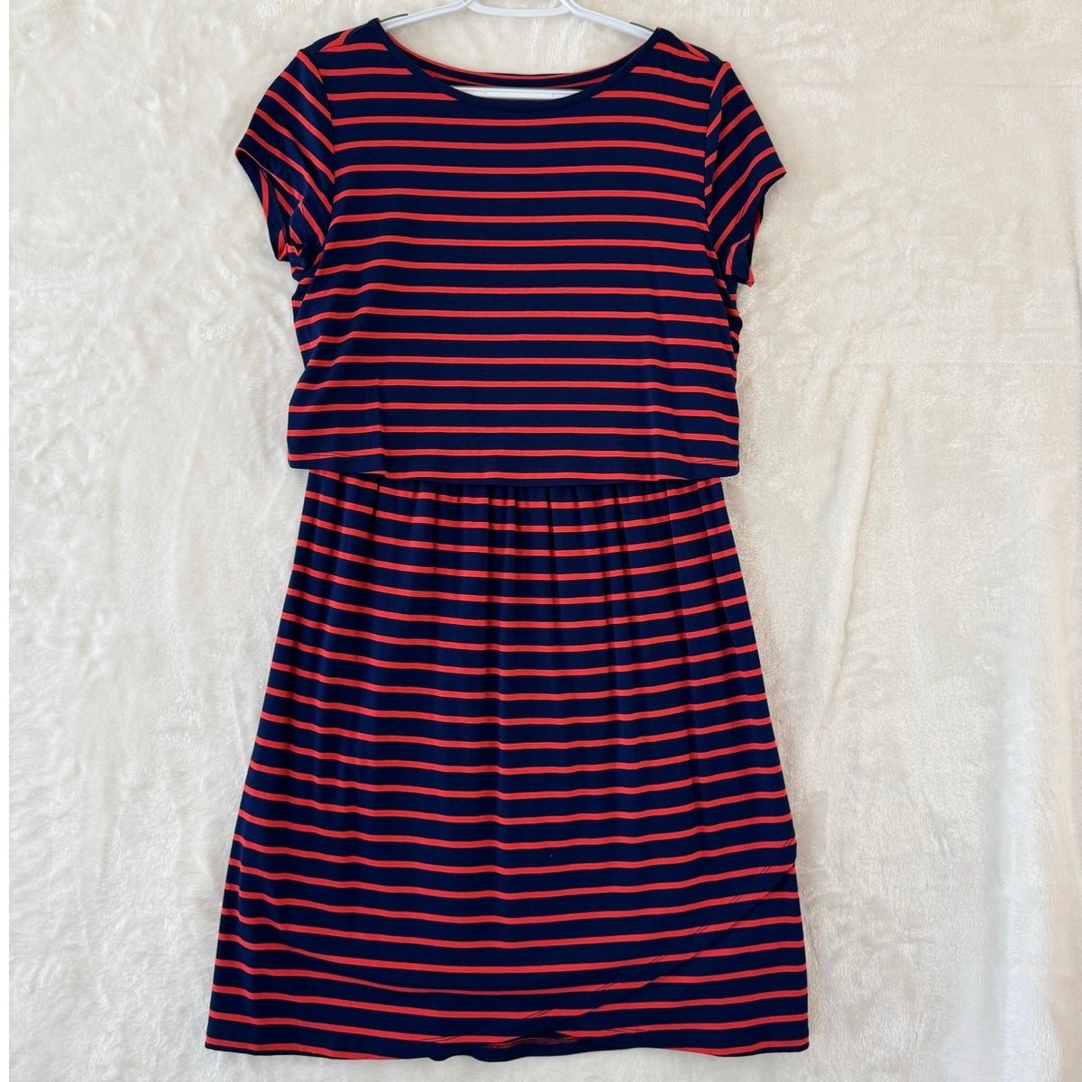 Nursing Work Dress Maternity Women Striped Long Sleeve Dresses