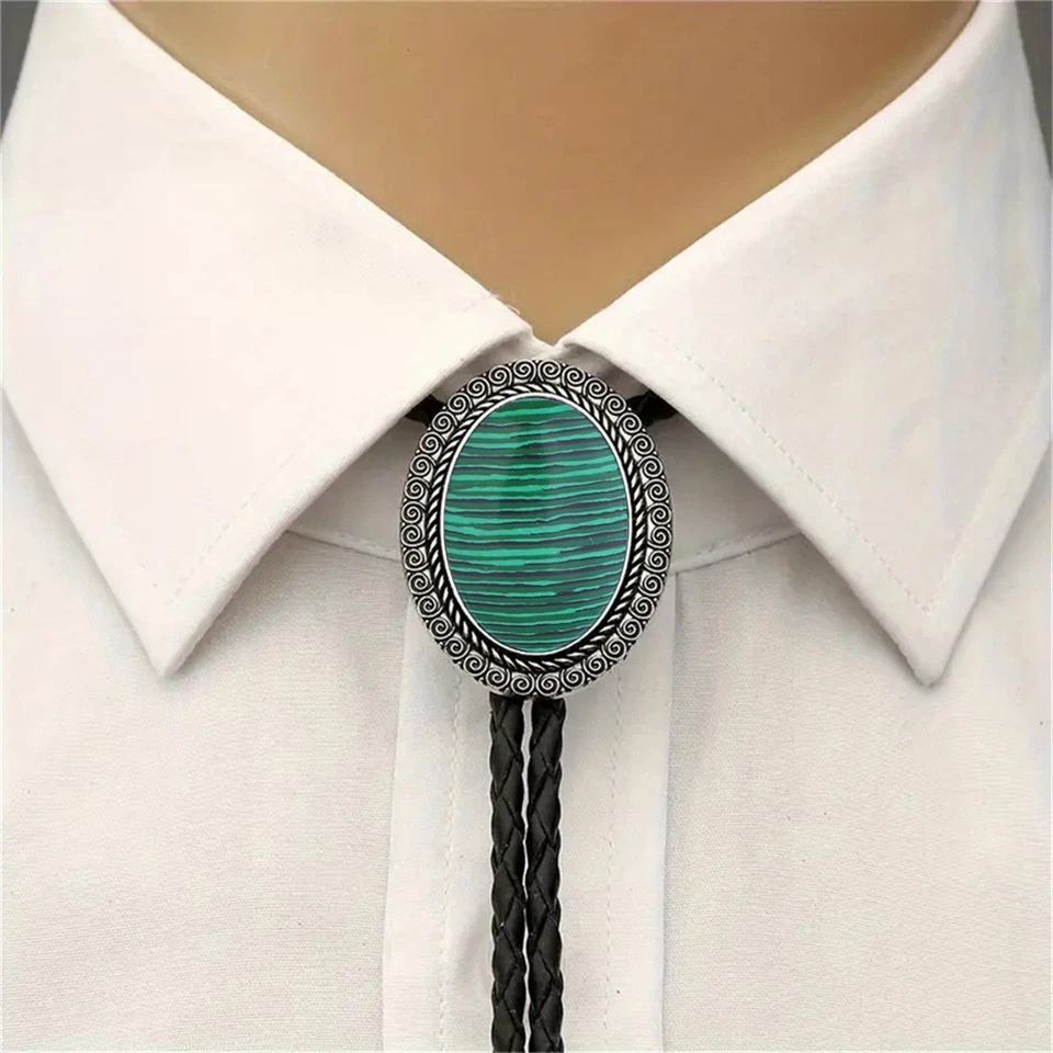 Натуральный малахит агат галстук-боло свадебное ожерелье мужской вестерн ковбой галстук - Изображение 1 из 1
