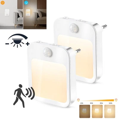 Dimmbar LED Nachtlicht mit Bewegungsmelder Nachtlampe Steckdose Steckdosenlicht - Bild 1 von 4