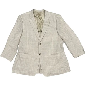 Chaqueta Abrigo Deportivo John W Nordstrom Para Hombre 46R Crema 100% Lino - Imagen 1 de 11