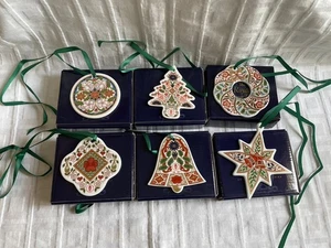 Royal Crown Derby - 6 x Hanging Christmas Tree Decorations (Boxed) - Picture 1 of 7