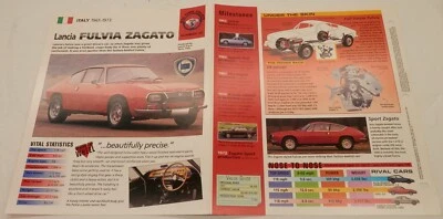 Lancia Fulvia Zagato 1965-1973 Sport Fastback Hoja de especificaciones IMP HOT CARS Folleto Foto 1 de 2