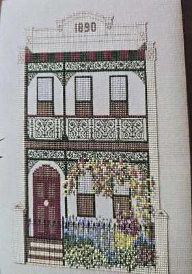 Victorian Terrace House Row DMC Cross Stitch Pattern Embroidery  - Image 1 of 3