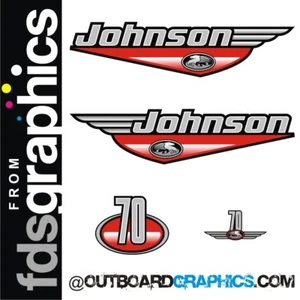 Johnson 70hp two stroke outboard engine decals/sticker kit - Picture 1 of 1