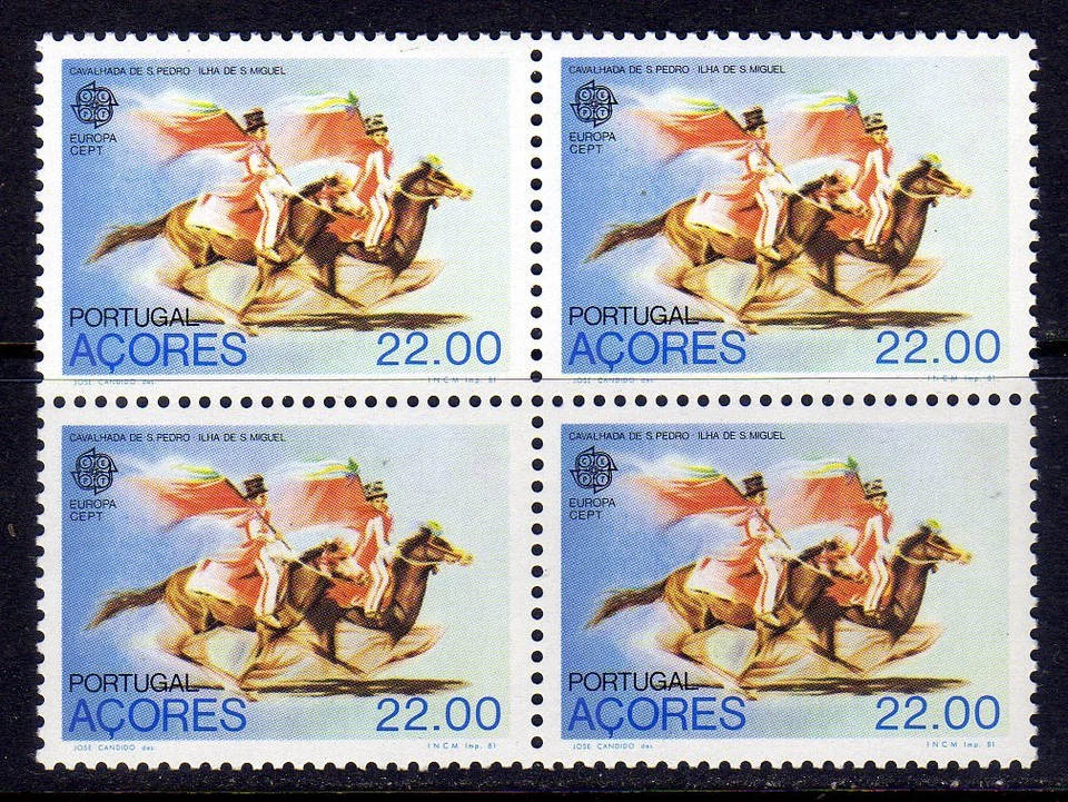 Azores sc#322 (1981) Europa CEPT full set in block of 4 OG MNH** — 第 1/1 张图片