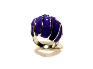 Bijou bague émaillée violet fantaisie multicolore ring idéal pour cadeau - Picture 1 of 2