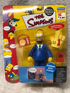 SUNDAY BEST HOMER Simpsons mundo de Springfield figura wos serie 1 2000 NUEVO - Imagen 1 de 2