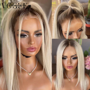 13x6 Omber Blonde Lace Front Wig Human Hair Colored Short Bob Barzilian Hair Wig