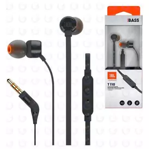JBL T110 CUFFIE AURICOLARI CON FILO + COMANDO E MICROFONO | NERO - Bild 1 von 1