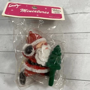 Vintage Santa Ornament Felted New Old Stock Pipe Cleaner - Picture 1 of 6