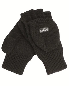 Guantes plegables Thinsulate, dedos, negros -NUEVOS- - Imagen 1 de 3