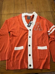 Vtg Y2K PJ Mark Varsity Letterman Cardigan Orange White Men's 4XL Preppy Hip Hop - Picture 1 of 9