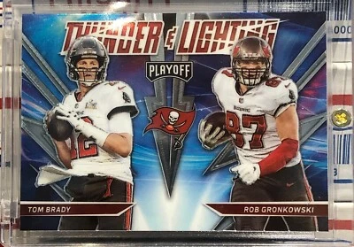 2021 PLAYOFF THUNDER & LIGHTNING, #TL-4, TOM BRADY & ROB GRONKOWSKI, SUPER BOWL  - Image 1 of 2