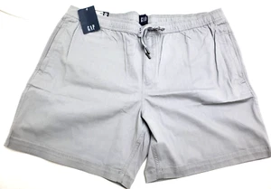 Gap Men's XXL Gray 7" Inseam Elasticized Waistband Stretch Twill Pull On Short - Picture 1 of 5