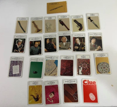 Clue (1972 Version) Board Game Replacement Pieces- Cards (Complete Set) - Image 1 of 4