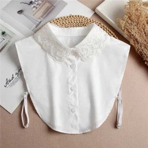 Women Detachable Fake Collar Organza Sequin Neckband Tie Blouse Accessories - Picture 1 of 13