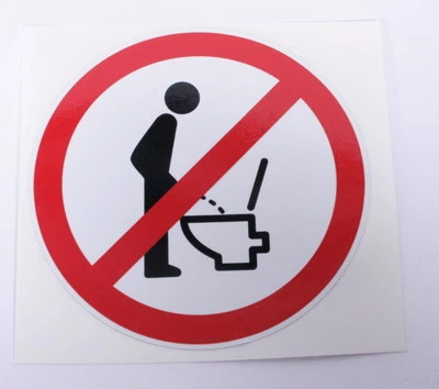 Nicht im Stehen pinkeln Aufkleber Sticker Bitte im Sitzen pinkeln 10 cm… [#1086] - Bild 1 von 2