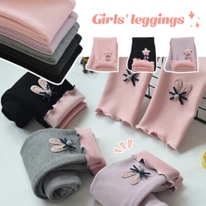 Cute Kids Girl Winter Warm Fleeced Leggings Thermal Slim Trousers Pants Age 1~13 - Picture 1 of 22