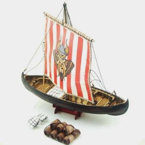 Viking Knarr Scale 1/72 233mm Sailboat Unassembled Wooden Model Boat Ship Kit - Picture 1 of 10