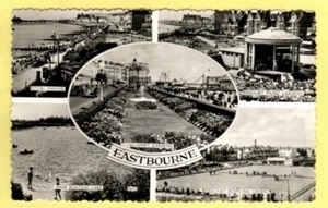 102704 Postcard EASTBOURNE East Sussex multi view - Picture 1 of 3