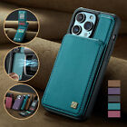 For iPhone 15 Pro Max 14 13 12 11 RFID Blocking Cards Wallet Leather Stand Case 