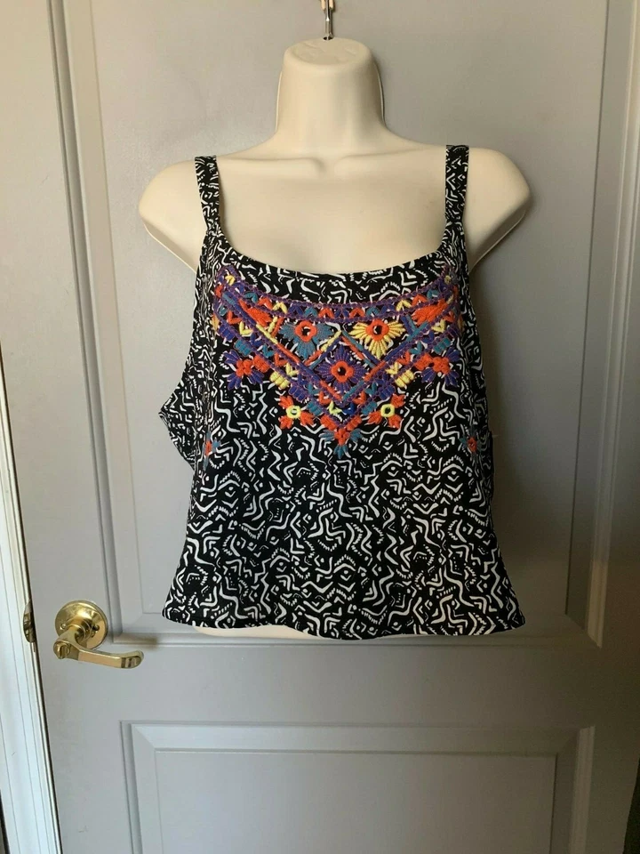 Xhilaration Girl's Black & White Patterned Tank Top Size XXL NWT — 第 1/1 张图片