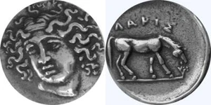 Larissa, Nymph of Thessaly, Horse Lovers, Greek REPLICA REPRODUCTION COIN - Picture 1 of 3