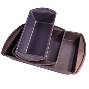 Wilton metal baking pan set of 3-9x13,8x8, loaf pan - Picture 1 of 12