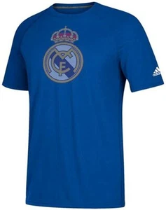 ADIDAS MEN'S REAL MADRID TIGHTLY KNIGHT CLIMALITE T-SHIRT,BLUE, SIZE MEDIUM - Picture 1 of 2