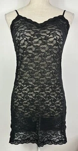 Victoria's Secret Lace Slip Dress Black Womens Size M New - Picture 1 of 8