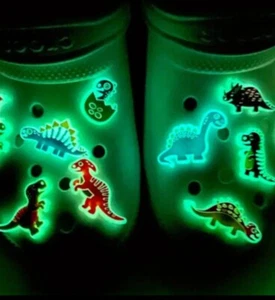 DINOSAUR GLOW DARK Croc Charms MIX MATCH DISCOUNT ALL OUR SHOP 10000+CHARMS+FREE - Picture 1 of 4