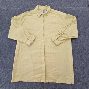 ASOS shirt womens 6 yellow long Sleeve button up oversized COLLUSION Size 6 - Picture 1 of 8