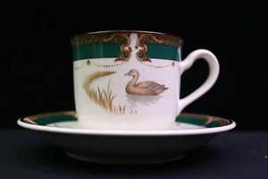 Keltcraft Noritake WICKLOW GREEN #9198 Cup & Saucer Set (s) Mallard Ducks - Picture 1 of 9