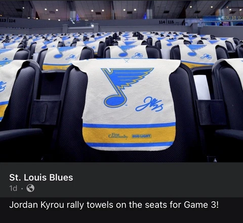 St. Louis Blues NHL playoffs round 2 rally towel pack Thomas Kyrou LGB Cover