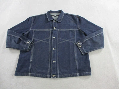 VINTAGE Girbaud Jacket Mens 3XL Blue Denim Jean Hip Hop Y2K Rap Baggy Trucker - Image 1 of 4