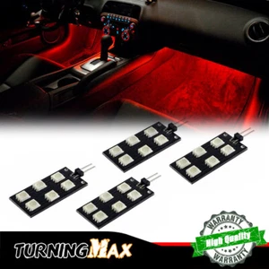 4pcs Red 6-SMD-5050 LED Front Footwell Lights Bulbs For 2008-2015 Audi A4 S4 B8 - Picture 1 of 11