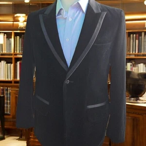 Vintage Velvet Dinner Jacket 42r By Palm Beach 1960s Peak Lapel - Picture 1 of 21