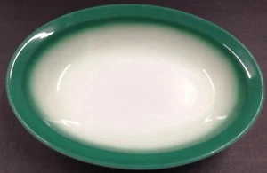 Vintage Restaurant Ware Open Serving Bowl Jackson China D12 Green & White - Picture 1 of 5