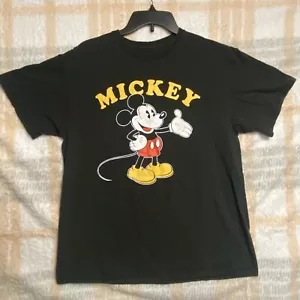 T-shirt Disney classica Topolino nera taglia unisex grande senza etichetta piccolo foro - Foto 1 di 7