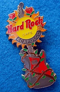 GUITARRA ESMALTADA ACAPULCO MEXICO ROSAS ROJAS TWISTED VINE FENDER PIN Hard Rock Café - Imagen 1 de 1
