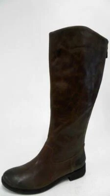 Botas de media pantorrilla de lujo Rebel Lauren para mujer talla 37,5 M cuero tostado 1" tacón cremallera Foto 1 de 4