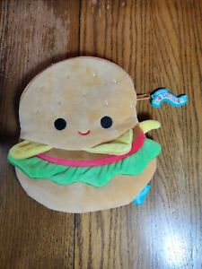 8" Kellytoy Squishmallow Carl the Burger Zipper Case School Supplies Mini Pouch