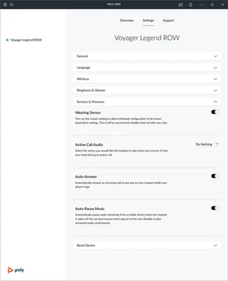 Plantronics Voyager Legend Bluetooth Single Ear Headset +charge stand - Image 1 of 3