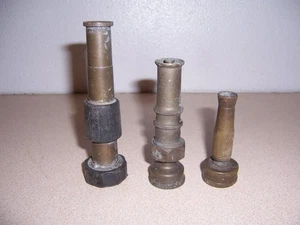 3 Vintage Brass Garden Hose Nozzle Lot - Picture 1 of 3