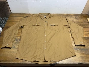 Poncho Shirt Mens XL Regular Fit Brown Long Sleeve Magnetic Pockets Western - Picture 1 of 10